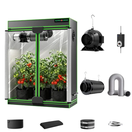 MIMEO indoor hydroponics turnkey kit with grow tent, LED light, inline fan & carbon filter for stealth growing