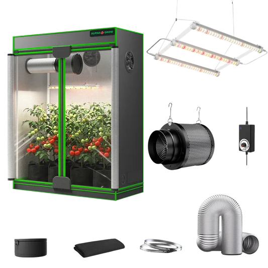 MIMEO indoor hydroponics turnkey kit with grow tent, LED lights, inline fan & carbon filter for stealth gardening