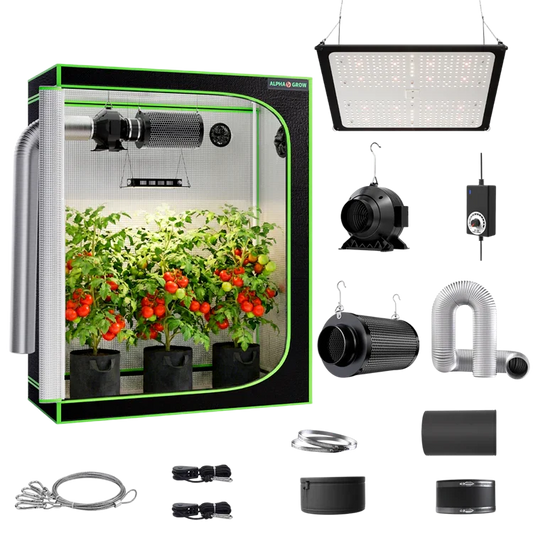 MIMEO indoor hydroponics turnkey kit with grow tent, LED light, inline fan & carbon filter for stealth growing