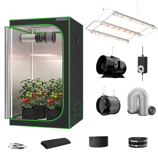MIMEO Grow Tent with LED Grow Light, Inline Fan & Carbon Filter – Turnkey Indoor Hydroponics Kit