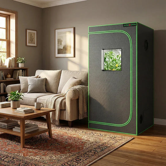 MIMEO Grow Tent with LED Grow Light for Indoor Hydroponics, Stealth Growing Setup in Living Room