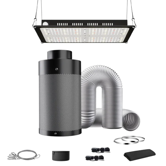 MIMEO LED Grow Light with Carbon Filter & Ducting Kit for Indoor Hydroponics