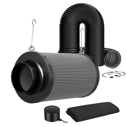 MIMEO Carbon Filter with ducting & accessories for indoor hydroponics stealth grow setups