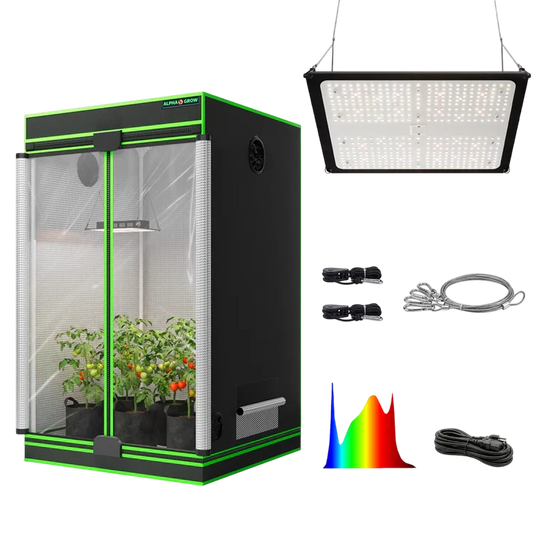 MIMEO indoor grow tent with LED grow light, turnkey hydroponics kit for stealth plant cultivation