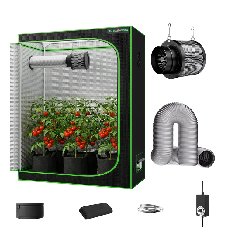 MIMEO Grow Tent with LED Grow Light, Inline Fan & Carbon Filter for Indoor Hydroponics
