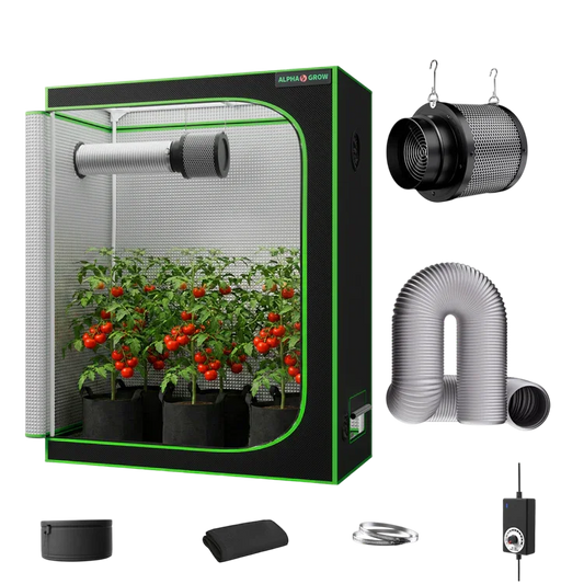 MIMEO Grow Tent with LED Grow Light, Inline Fan & Carbon Filter for Indoor Hydroponics