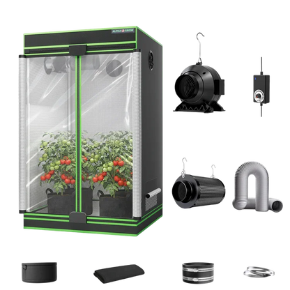 MIMEO Grow Tent with LED Grow Light, Inline Fan & Carbon Filter – Turnkey Indoor Hydroponics Kit