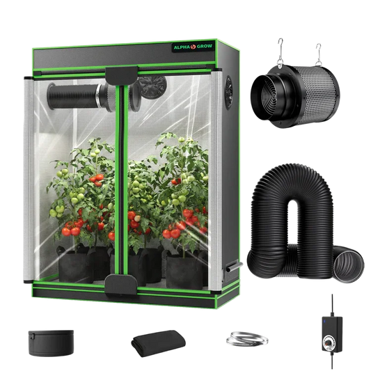 MIMEO indoor grow tent with LED lights, carbon filter, and inline fan for stealth hydroponic gardening
