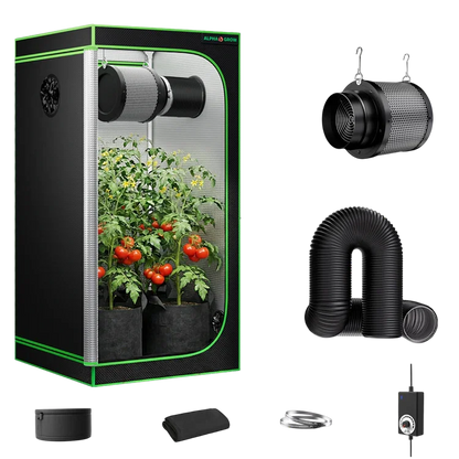 MIMEO Grow Tent with LED Grow Light, Inline Fan & Carbon Filter for Indoor Hydroponics
