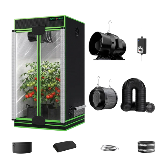 MIMEO indoor grow tent with LED light, inline fan, carbon filter, and turnkey hydroponics kit for stealth gardening