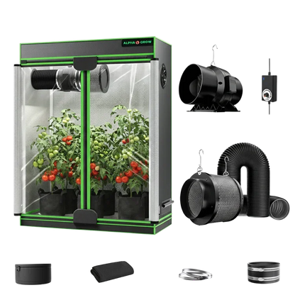 MIMEO indoor grow tent with LED light, inline fan & carbon filter for stealth hydroponics setup