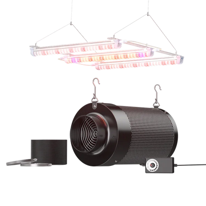 MIMEO LED Grow Light and Inline Fan for Indoor Hydroponics Stealth Growing Setup