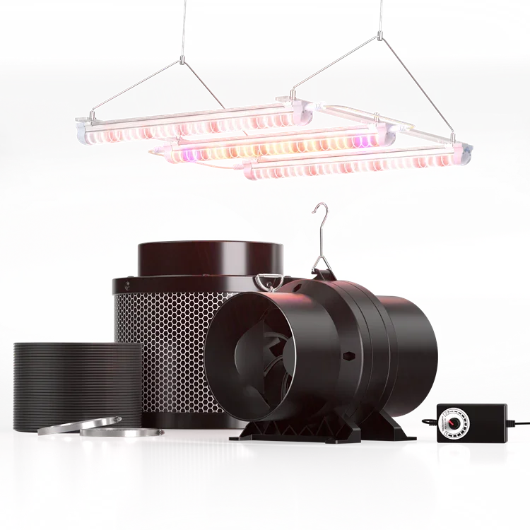 MIMEO LED Grow Light with Inline Fan and Carbon Filter for Indoor Hydroponics