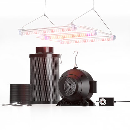 MIMEO LED Grow Light with Carbon Filter & Inline Fan for Indoor Hydroponics Stealth Growing