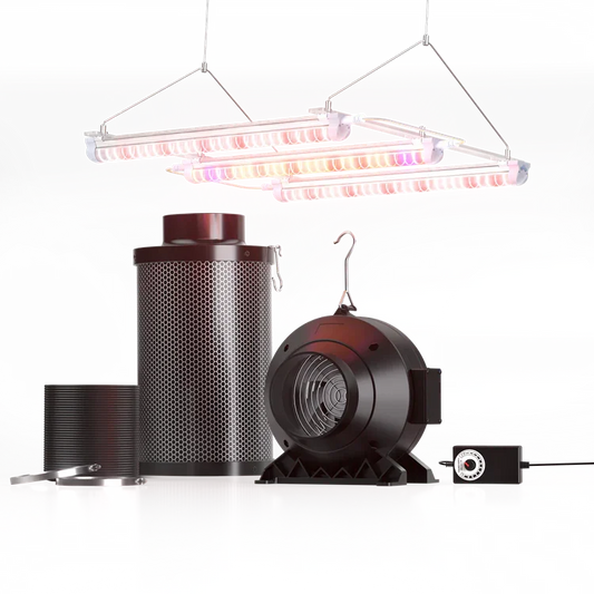 MIMEO LED Grow Light with Carbon Filter & Inline Fan for Indoor Hydroponics Stealth Growing
