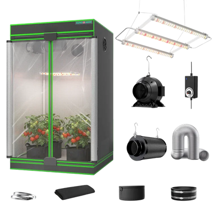 MIMEO Turnkey Indoor Grow Tent Kit with LED Light, Inline Fan & Carbon Filter for Stealth Hydroponics