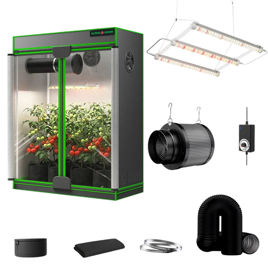 MIMEO indoor hydroponics turnkey kit with grow tent, LED light, inline fan & carbon filter for stealth gardening