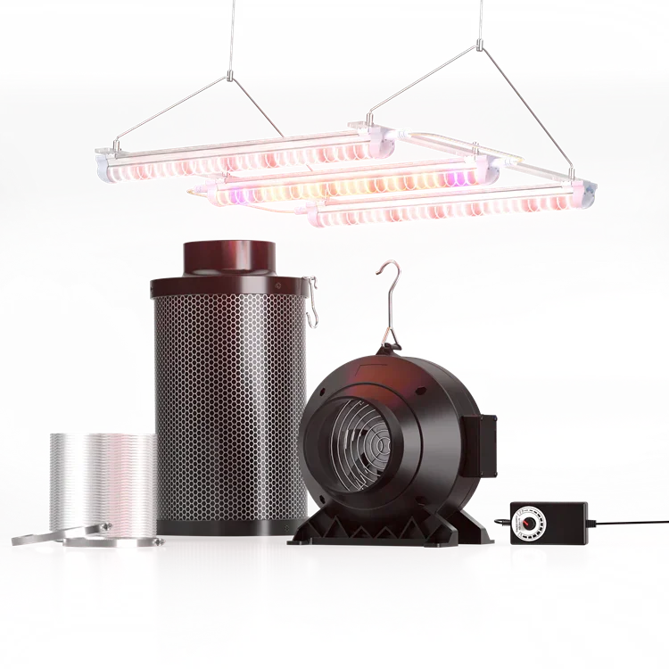 MIMEO LED Grow Light, Carbon Filter & Inline Fan for Indoor Hydroponics Stealth Growing Setup