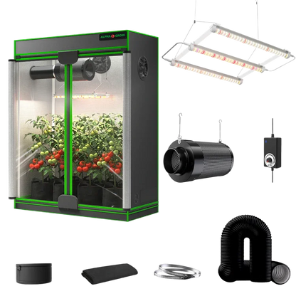 MIMEO indoor hydroponics turnkey kit with grow tent, LED light, inline fan & carbon filter for stealth gardening