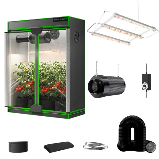 MIMEO indoor hydroponics turnkey kit with grow tent, LED light, inline fan & carbon filter for stealth gardening