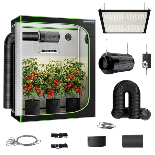 MIMEO indoor hydroponics turnkey kit with grow tent, LED light, inline fan & carbon filter for stealth plant growing