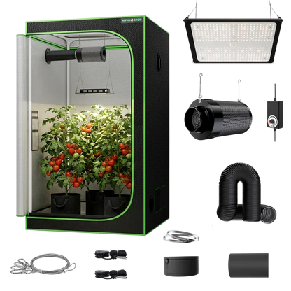 MIMEO indoor hydroponics turnkey kit with grow tent, LED light, inline fan & carbon filter for stealth growing