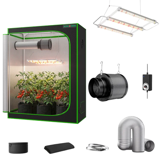 MIMEO indoor hydroponics turnkey kit with grow tent, LED light, inline fan & carbon filter for stealth growing