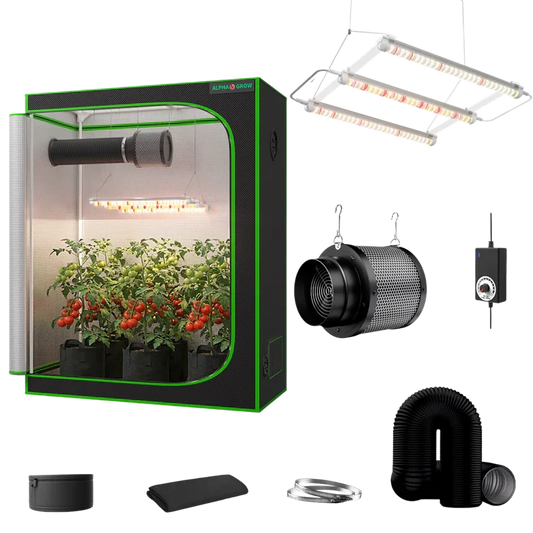 MIMEO indoor hydroponics turnkey kit with grow tent, LED light, inline fan & carbon filter for stealth gardening