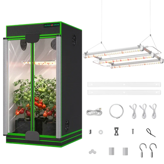 MIMEO indoor grow tent with LED lights, carbon filter & turnkey kit for stealth hydroponics gardening