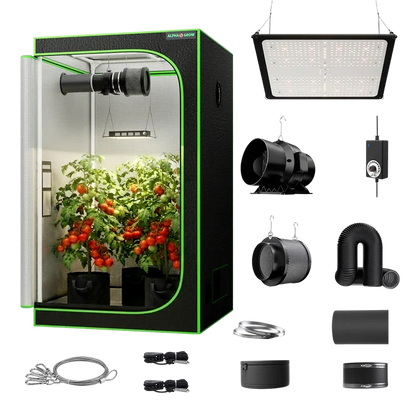 MIMEO Turnkey Kit with Grow Tent, LED Grow Light, Inline Fan & Carbon Filter for Indoor Hydroponics