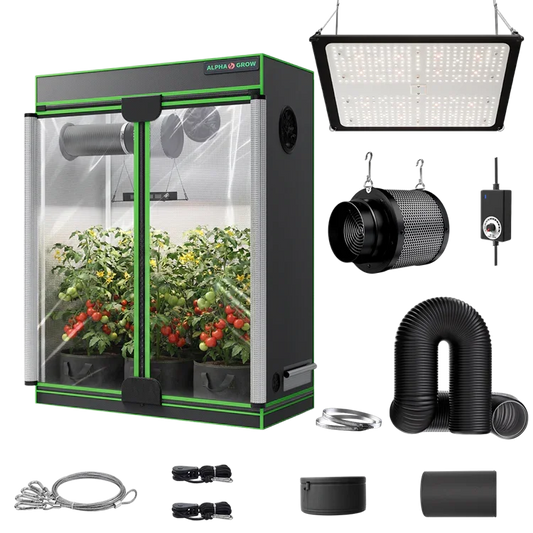 MIMEO indoor hydroponics turnkey kit with grow tent, LED light, inline fan & carbon filter for stealth growing