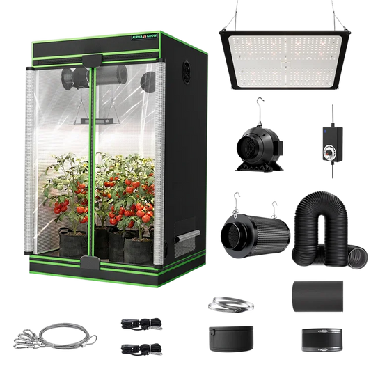 MIMEO Turnkey Indoor Grow Tent Kit with LED Light, Inline Fan & Carbon Filter for Stealth Hydroponics