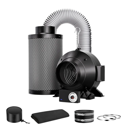 MIMEO hydroponics carbon filter and inline fan kit for stealth indoor growing