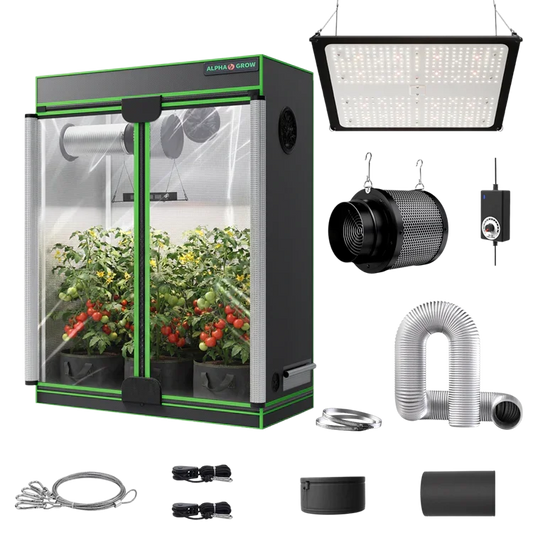 MIMEO indoor hydroponics turnkey kit with grow tent, LED light, inline fan & carbon filter for stealth gardening