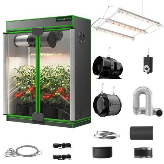 MIMEO Turnkey Kit with Grow Tent, LED Grow Light, Inline Fan & Carbon Filter for Indoor Hydroponics