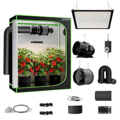 MIMEO indoor hydroponics turnkey kit with grow tent, LED light, inline fan & carbon filter for stealth gardening
