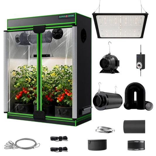 MIMEO indoor hydroponics turnkey kit with grow tent, LED light, inline fan & carbon filter for stealth gardening