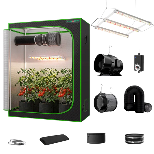 MIMEO indoor grow tent kit with LED light, inline fan & carbon filter for stealth hydroponics