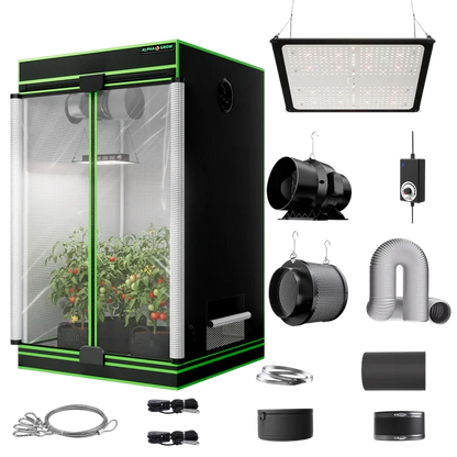 MIMEO indoor hydroponics turnkey kit with grow tent, LED light, inline fan & carbon filter for stealth gardening