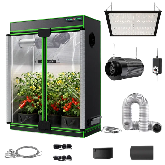 MIMEO indoor hydroponics turnkey kit with grow tent, LED light, inline fan & carbon filter for stealth gardening