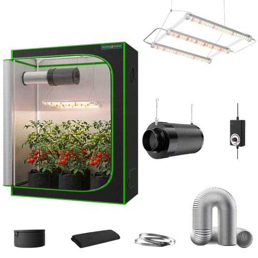 MIMEO indoor hydroponics turnkey kit with grow tent, LED light, inline fan & carbon filter for stealth growing