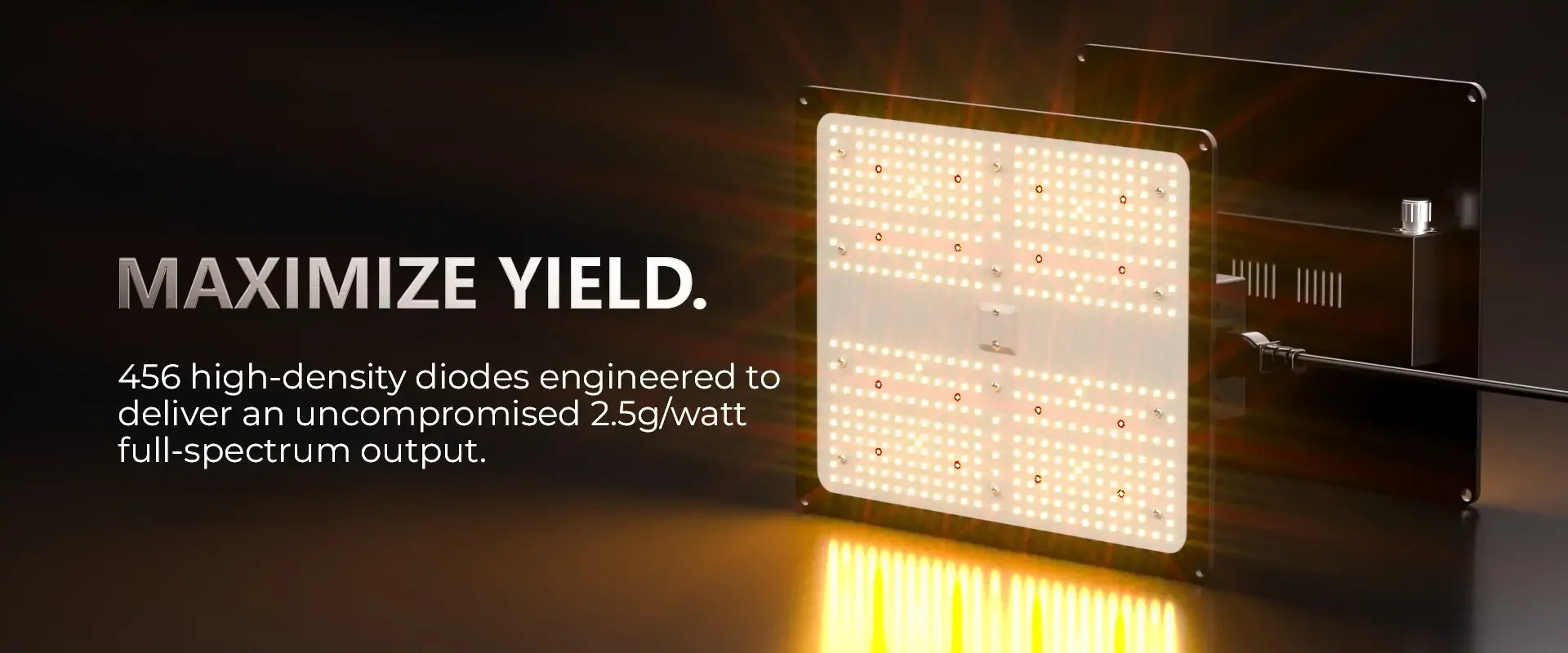 MIMEO LED Grow Light with 456 diodes for indoor hydroponics and stealth growing setups