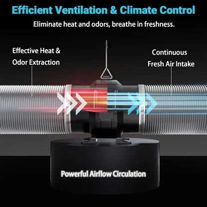 MIMEO inline fan for hydroponics with carbon filter, ensuring efficient ventilation and climate control in grow tents