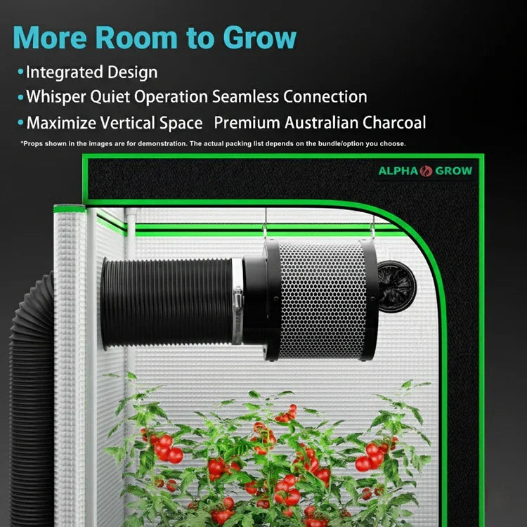 MIMEO Grow Tent with LED Grow Light and Carbon Filter for Stealth Indoor Hydroponics