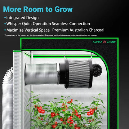 MIMEO Grow Tent with LED Grow Light & Carbon Filter for Stealth Indoor Hydroponics