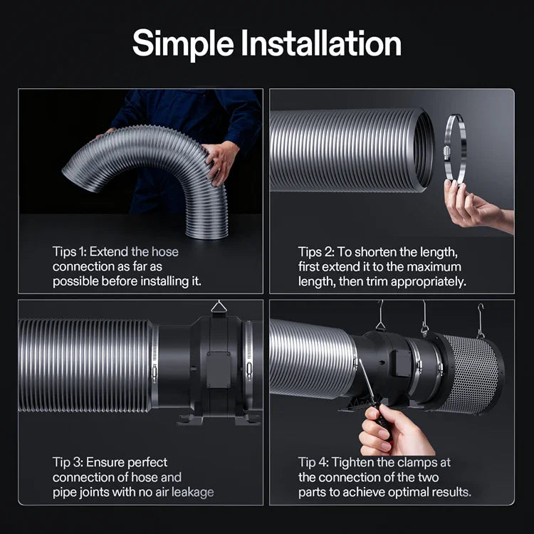 MIMEO inline fan with ducting: simple installation guide for hydroponics stealth grow setups