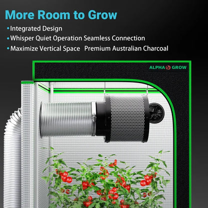 MIMEO Grow Tent with Carbon Filter & LED Light for Indoor Hydroponics Stealth Growing