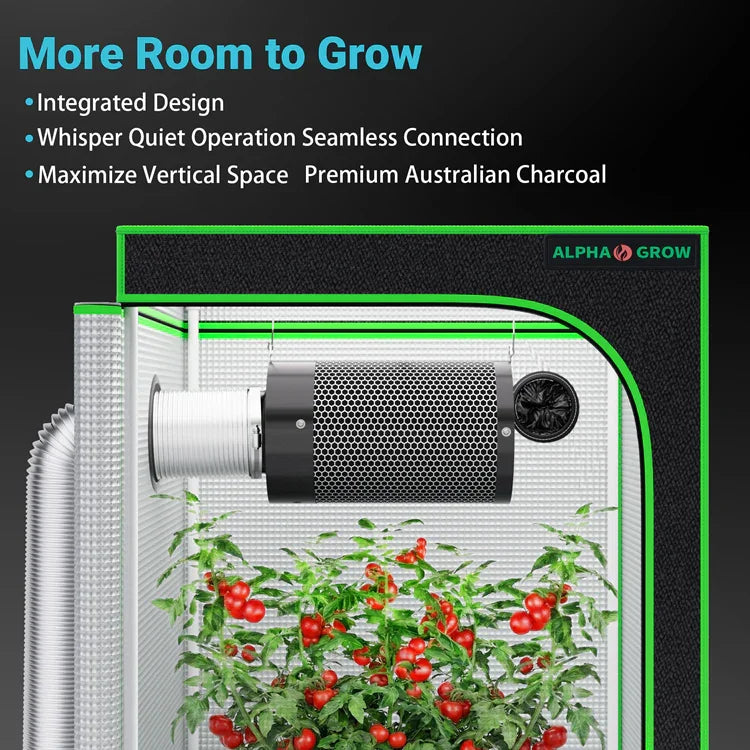 MIMEO Grow Tent with LED Grow Light & Carbon Filter for Indoor Hydroponics