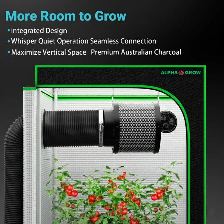 MIMEO Grow Tent with LED Grow Light & Carbon Filter for Stealth Indoor Hydroponics