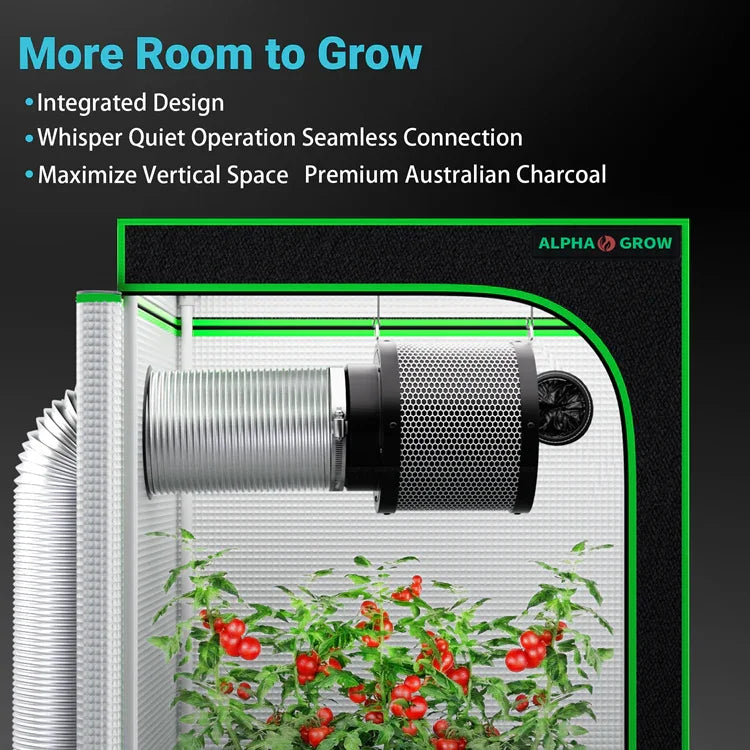 MIMEO Grow Tent with LED Grow Light & Carbon Filter for Indoor Hydroponics Stealth Growing